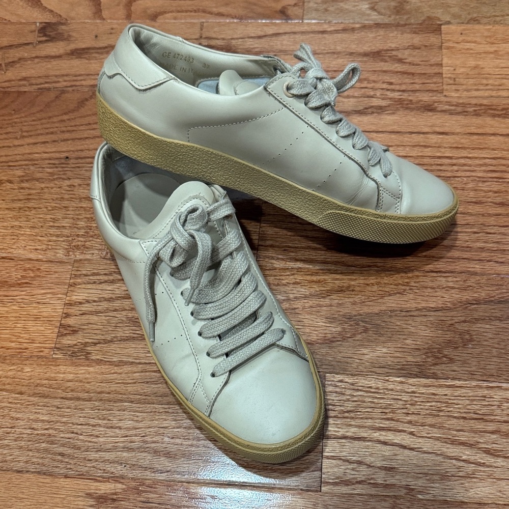 Saint Laurent Court Leather Trainer Sneakers